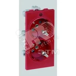 Connect Розетка двойная с заземлением 16А 250В CIMA-модуль 52x108 мм SC красный