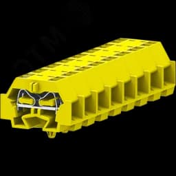 Клемма TB 2-2 с бок. подключ. с защелк. ножками, желтая 242345 SUPU