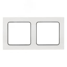 Стокгольм Рамка 2-местная белая с линией цвета черный