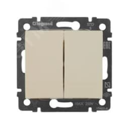 VALENA Выключатель двухклавишный в рамку слоновая кость 774305 LEGRAND