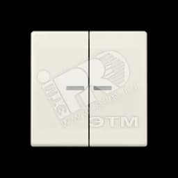 Клавиши для сдвоенного выключателя с окошком для подсветки слоновая кость