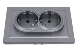 Розетка 2-м СП BRITE РС12-3-БрЖ 16А в сборе с заземл. без защ. шторок жемчуж. IEK BR-R21-16-K36-F