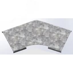 Крышка к углу плоскому плавному 45 град. к лотку 200, толщина 0,7 мм, Сендзимир цинк