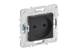 Розетка SKANDY 10А без заземл. без защ. шторок SK-R02Bl черн. IEK SK-R10-10-K02