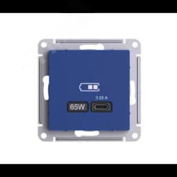 ATLASDESIGN USB РОЗЕТКА тип-C 65Вт высокоскор.заряд. QC,PD, механизм, АКВАМАРИН