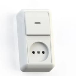 ОПТИМА Блок Выключатель с подсветкой 10А/ розетка 16А БКВР-430 наружный белый Кунцево