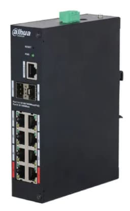 Коммутатор Dahua DH-HS4210-8GT-110 (8 x RJ45 1G, 2 x SFP 1G, PoE 110 W, Industrial)