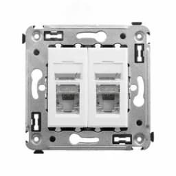 Avanti Розетка RJ-45 в стену, кат.6 двойная экранированная, "Белое облако"