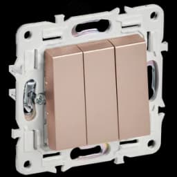 SKANDY Выключатель 3-клавишный 10А SK-V11Sa песочный IEK