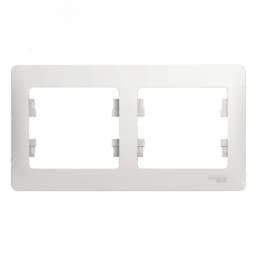 GLOSSA Рамка горизонтальная 2 поста белая Systeme Electric