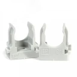 Крепеж-клипса для труб для прямого монтажа серая в гофроящике d16 мм (1400шт/кор)