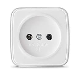 Розетка 1-м ОП Электра 10А IP20 без заземл. бел. Союз 0011