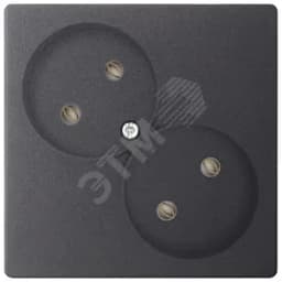 Розетка 2х2К без защитных шторок, графит