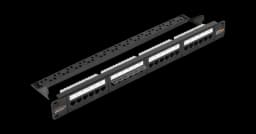 Неэкранированная патч-панель 24 порта, 19, 1U, категория 5e NIKOMAX NMC-RP24UD2-1U-BK