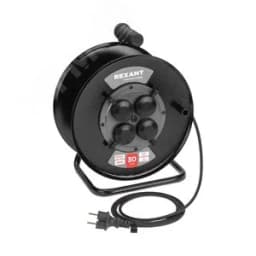 Удлинитель силовой КГ на катушке 4 гнезда, с/з, 30 м, 3х1,5 мм2, IP44 c защитными крышками, металлическая катушка 13-5011 REXANT