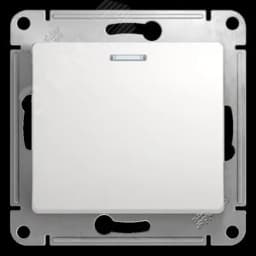 GLOSSA Переключатель одноклавишный с подсветкой в рамку белый схема 6а