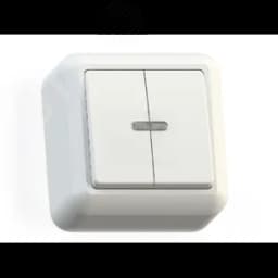 ОПТИМА Выключатель открытой установки двухклавишный со светоиндикацией, 10А А510-387 белый