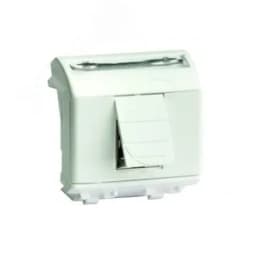 Розетка компьютерная RJ45 категория 6A Brava белая 2 модуля DKC