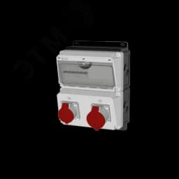 Комбинация розеток , Вход М32, клеммы, 1xCEE32A5p, 1xCEE16A5p, IP44. 00-00033740 AlpenBox