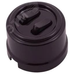 Выключатель Лизетта 2-кл., пластик, цвет Коричневый (клавишный)