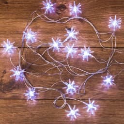 Гирлянда светодиодная Снежинки 20 LED БЕЛЫЕ 28 метра 303036