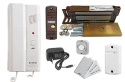 Комплект аудиодомофона в офис с электромагнитным замком Уралкам