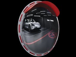 Зеркало сферическое с козырьком d-1000 мм из нержавеющей стали Китай