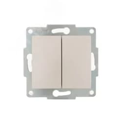 KARINA Выключатель двойной жемчужно-белый перламутр (10шт/120шт)