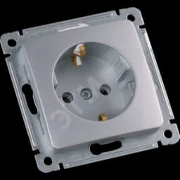 MASTER Розетка одноместная с заземляющим контактом, скрытой установки, в рамку, серебро