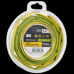 Трубка термоусадочная ТТУ нг-LS 6/3 желто-зеленая (2м/упак) IEK