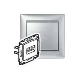 VALENA Розетка компьютерная RJ45х1 UTP алюминий