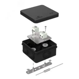 Коробка огнестойкая для о/п 40-0210-FR2.5-4-П Е15-Е120 с термопредохранителем RAL9005 80х80х40