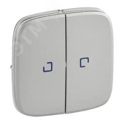 Valena ALLURE Лицевая панель для выключателя двухклавишного с подсветкой Алюминий