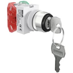 Переключатель AKS-2 22мм с ключом 2 позиции I-O черная ручка