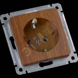 MASTER Розетка одноместная с заземляющим контактом, скрытой установки, в рамку, дуб