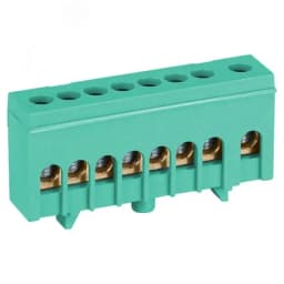 Шина NO-224-102 PE земля в изолированном корпусе на DIN-рейку ШНИ-6х9-8-Д зеленый