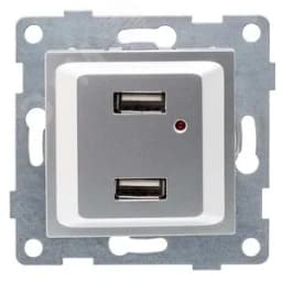 Розетка USB Ugra, механизм, серебро