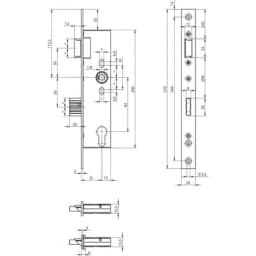 Корпус замка N1500-PF1 (92/30/8/24) универсальный (прямоугольная планка)