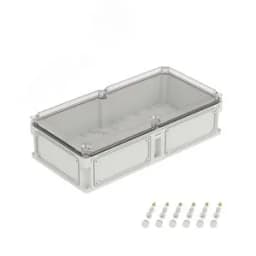 Корпус IP66/IP67, 600х300х160 мм, без МП, с фланцами, прозрачная крышка H= 35 мм