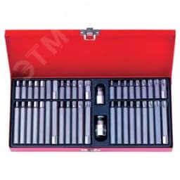 Набор вставок (бит) 10 мм, TORX, SPLINE, HEX, 44 предмета