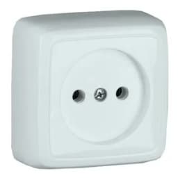 Розетка наружная с изоляционной пластиной белая