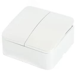 Выключатель 2-клавишный 250В 10А серия София белый STEKKER