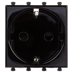 Розетка 1-м 2мод. Avanti "Черный квадрат" 16А IP20 2P+E защ. шторки черн. DKC 4402002