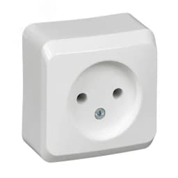 ЭТЮД Розетка наружная без заземления без шторок белая PA16-001B Systeme Electric
