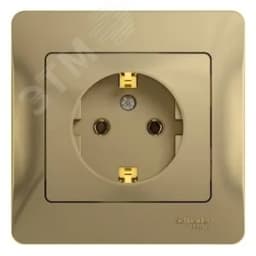 GLOSSA Розетка с заземлением в сборе титан