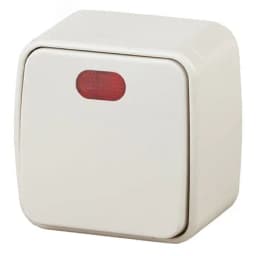 Выключатель одноклавишный наружный (открытой установки) с подсветкой слоновая кость 10А 250В Intro Polo 3-102-02 Б0053530 ЭРА