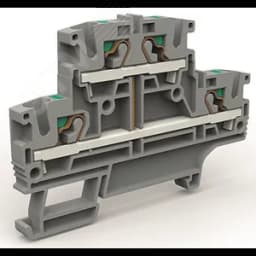 Двухярусная клемма с объединенными ярусами на 4 кв.мм синяя