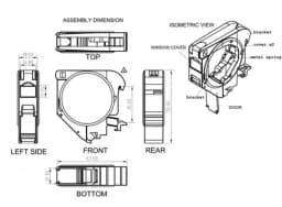 Крепление для Keystone Jack на DIN-рейку в распределительные щиты для промышленных решений Hyperline FP-IE-DIN-KJ-1A-GY