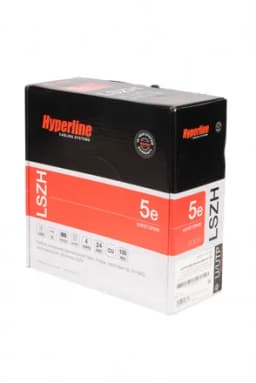 Кабель витая пара Hyperline UUTP4-C5E-P24-IN-LSZH-GY-100 (100 м)