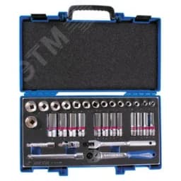 Набор торцевых головок с принадлежностями 3/8", двенадцатигранные, 1/4"-15/16" мм, 32 пред